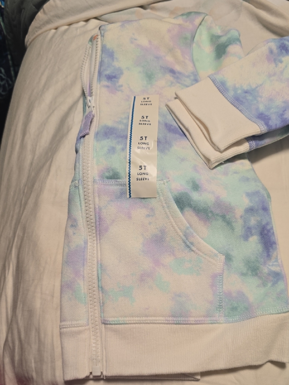 Cat & Jack Pastel Tie-Dye Zip Hoodie - White, Lavender, Mint, Light Blue